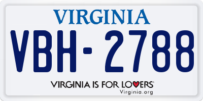 VA license plate VBH2788