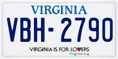 VA license plate VBH2790