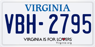 VA license plate VBH2795
