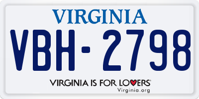 VA license plate VBH2798
