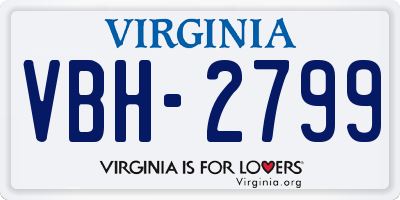 VA license plate VBH2799