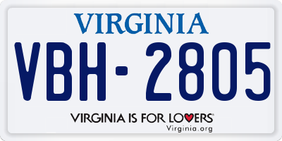 VA license plate VBH2805