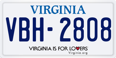 VA license plate VBH2808