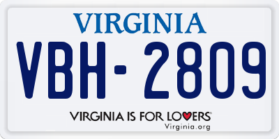 VA license plate VBH2809