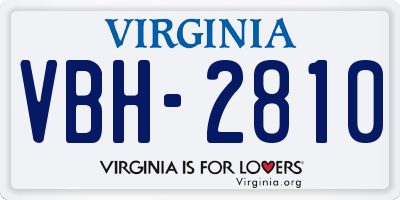 VA license plate VBH2810