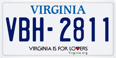 VA license plate VBH2811