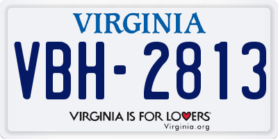 VA license plate VBH2813