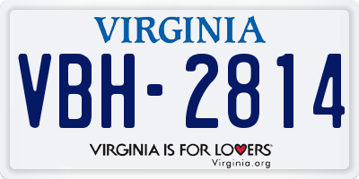 VA license plate VBH2814