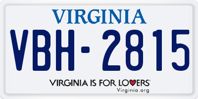 VA license plate VBH2815