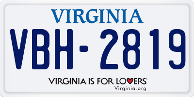 VA license plate VBH2819
