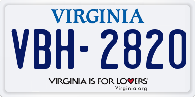 VA license plate VBH2820