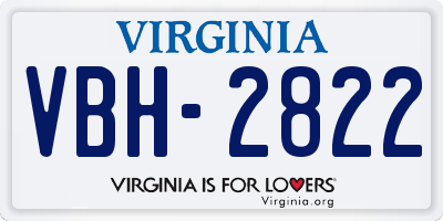 VA license plate VBH2822