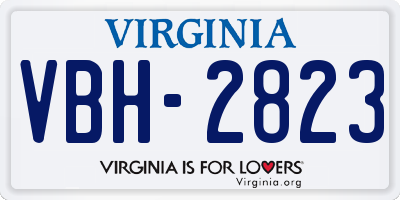 VA license plate VBH2823