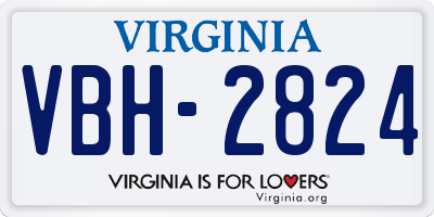 VA license plate VBH2824