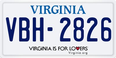 VA license plate VBH2826
