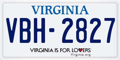 VA license plate VBH2827