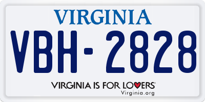 VA license plate VBH2828