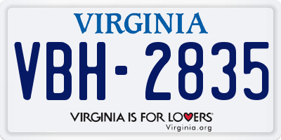 VA license plate VBH2835