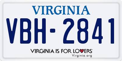 VA license plate VBH2841