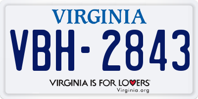 VA license plate VBH2843