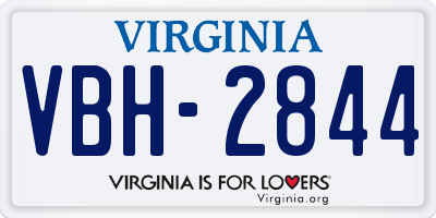 VA license plate VBH2844