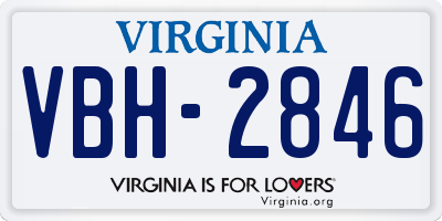 VA license plate VBH2846