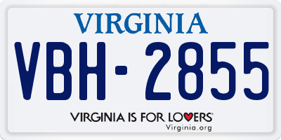 VA license plate VBH2855