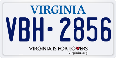 VA license plate VBH2856