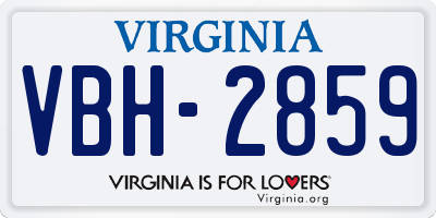 VA license plate VBH2859