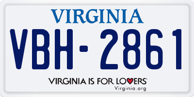 VA license plate VBH2861