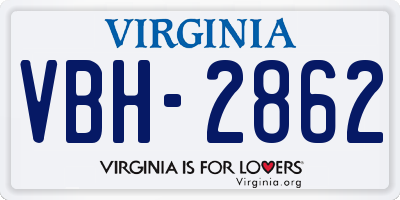 VA license plate VBH2862