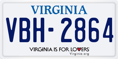VA license plate VBH2864