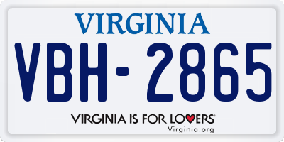 VA license plate VBH2865