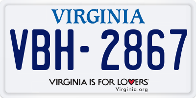 VA license plate VBH2867