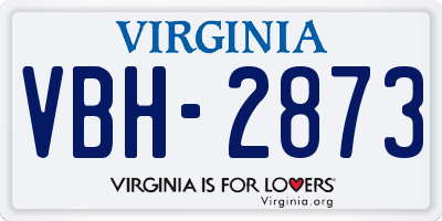 VA license plate VBH2873