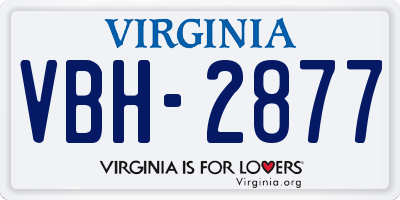 VA license plate VBH2877