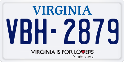 VA license plate VBH2879