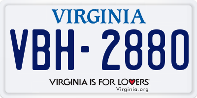 VA license plate VBH2880