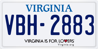 VA license plate VBH2883