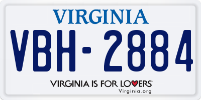 VA license plate VBH2884