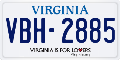 VA license plate VBH2885