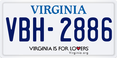 VA license plate VBH2886