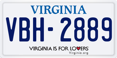 VA license plate VBH2889