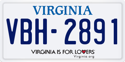 VA license plate VBH2891