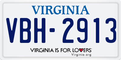 VA license plate VBH2913