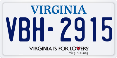 VA license plate VBH2915