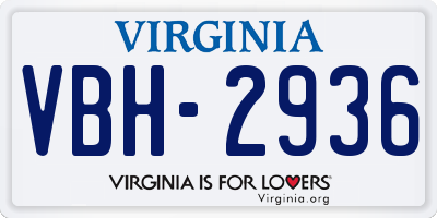 VA license plate VBH2936