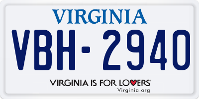 VA license plate VBH2940