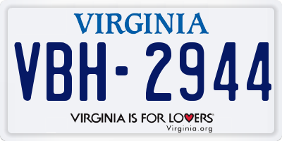 VA license plate VBH2944