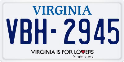 VA license plate VBH2945